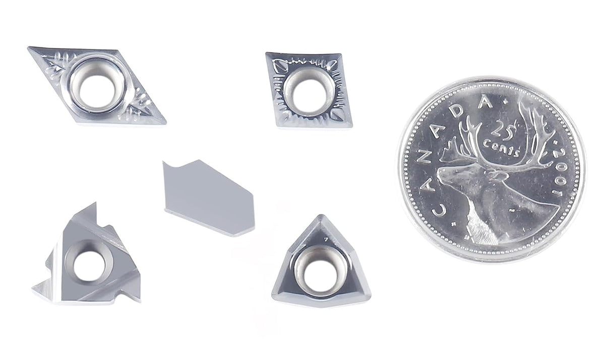 Accusize Carbide Insert Set for 5/8 in Turning Tool, 10 Pc, for Aluminum