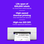 Wireless Shipping Label Printer - Wi-Fi 4x6 Thermal Label Printer