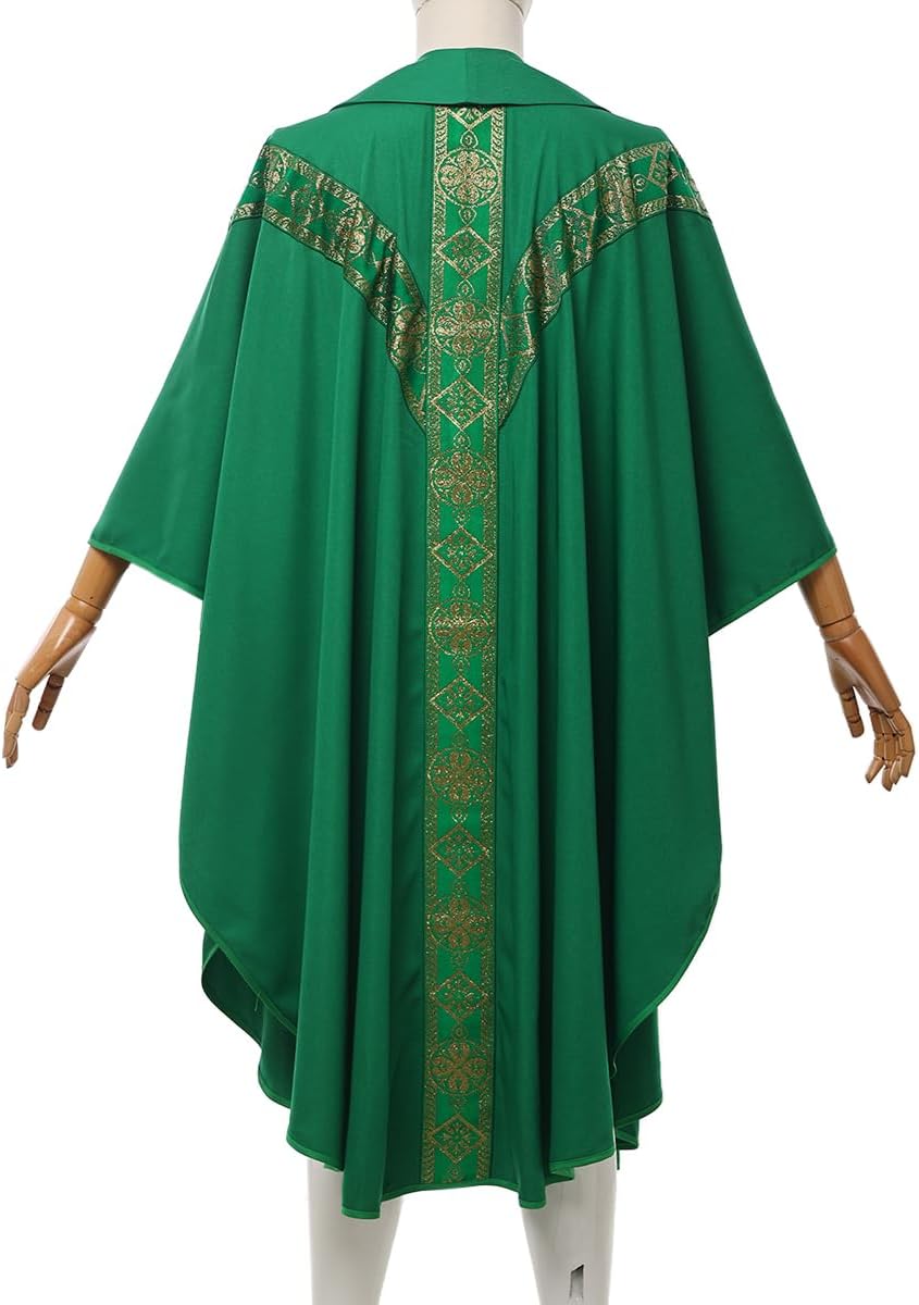 Catholic Priest Chasuble Church Mass Vestment Robe with Stole