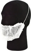 Disposable Beard Nets, Elastic Band Beard Restraints, Latex-Free, Nonwoven Spunbond Polypropylene, Breathable &