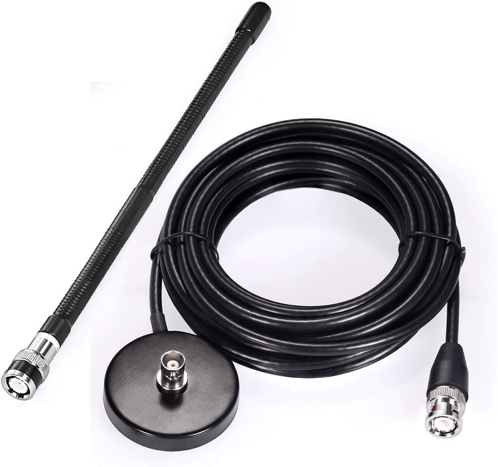 27MHz CB Radio Antenna Soft Whip Magnetic Base BNC & PL259 Male Compatible with Cobra Midland Uniden Maxon President