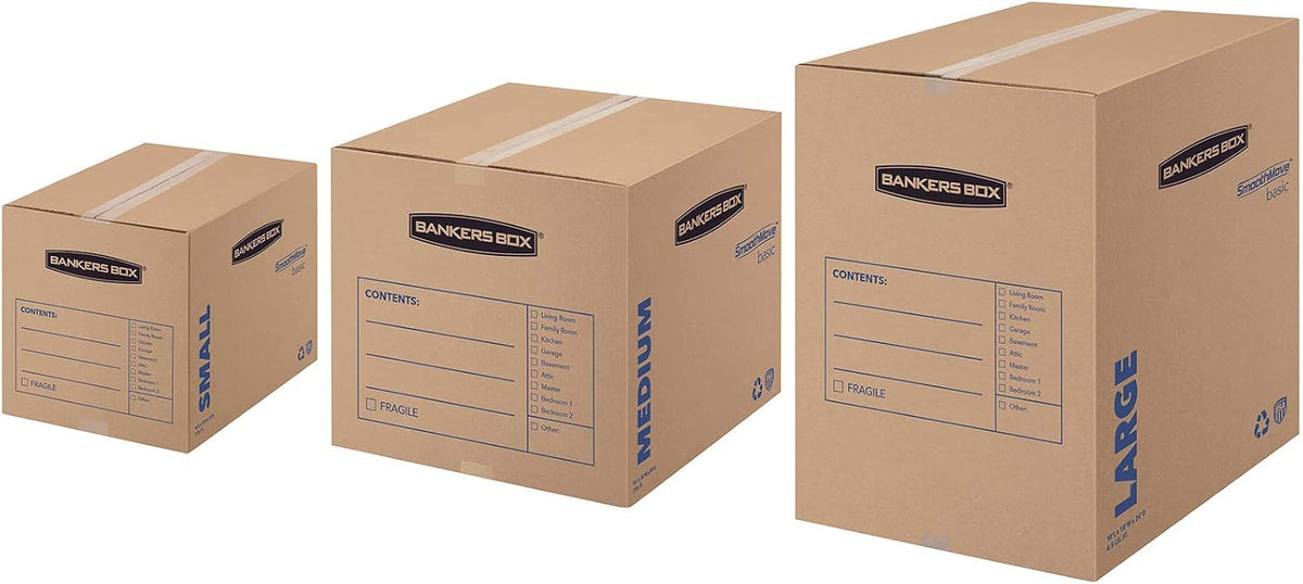 Small Moving Box 15 Pack, Pre-Printed for Labeling, 16.5-in x 12.25-in x 12.675-in (7713802)