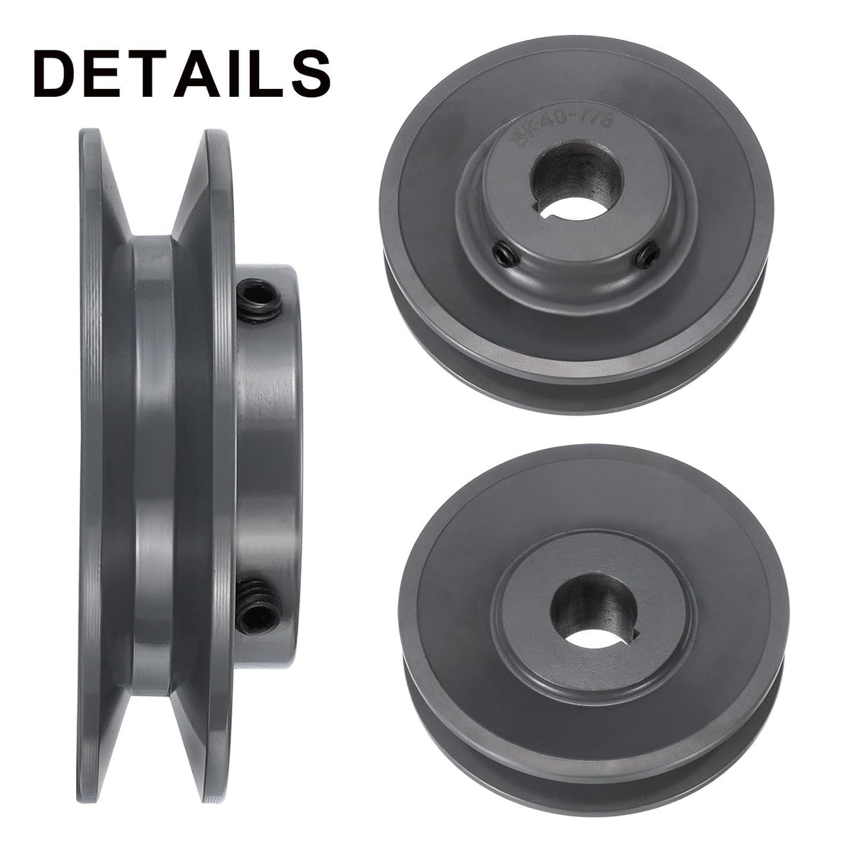 uxcell BK40-7/8 V-Belt Sheave 7/8" Bore, 3.95" OD, Single Groove Web Sheave