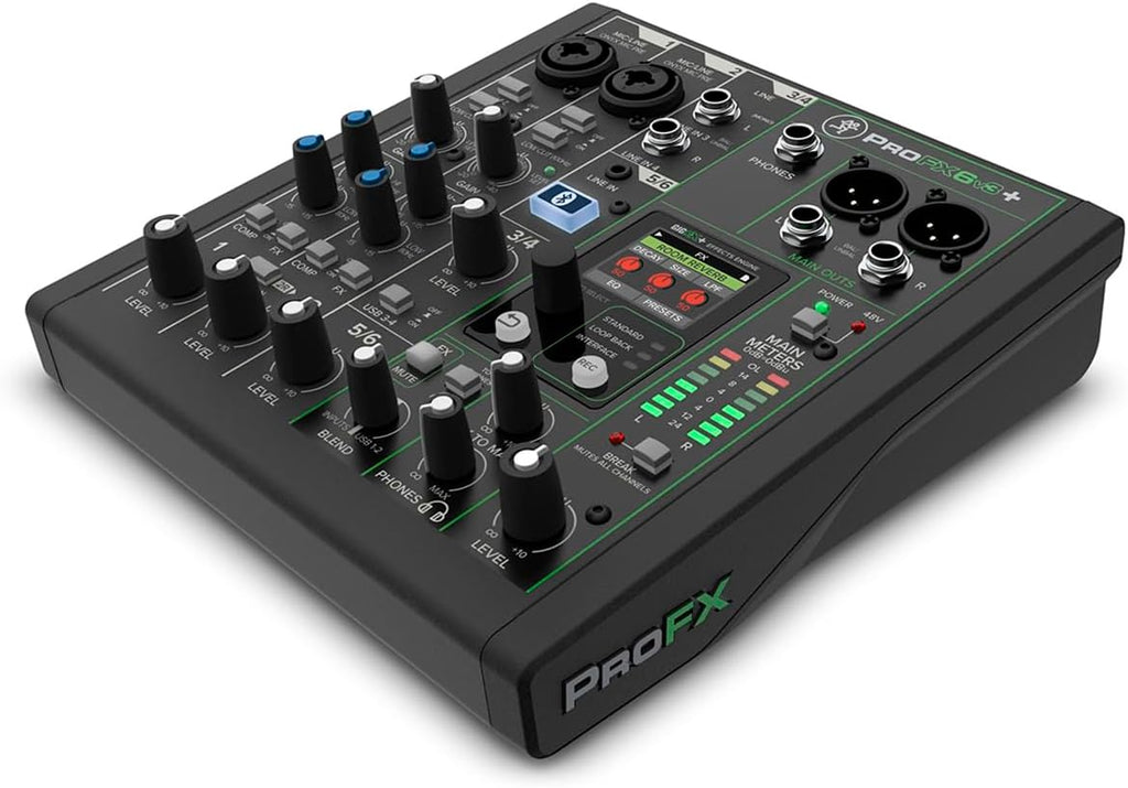 ProFX6v3+ 6-Channel Professional Analog Mixer with USB, Onyx Mic Preamps, GigFX Effects Engine, and Bluetooth | Onyx
