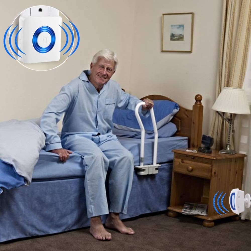 Wireless Caregiver Pager Motion Sensor Alarm Indoor Room Bed Alarms and Fall Prevention for Home/Elderly/Dementia and