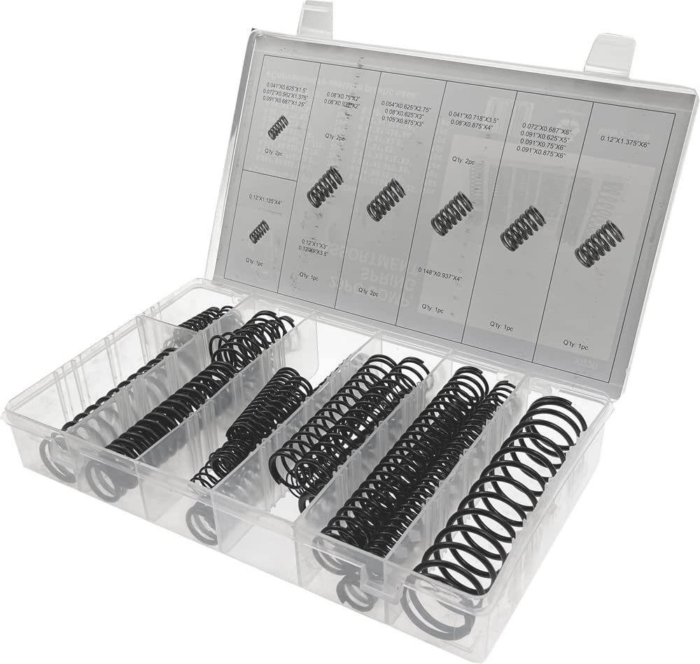 Large Compression Spring Assortment, Package of 29 Pieces