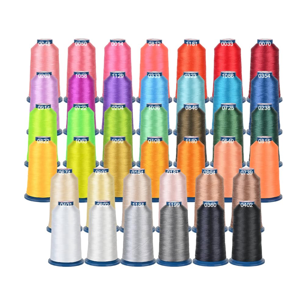 Polyester Machine Embroidery Thread Set, 40 Colors, 40WT, 4000M Each