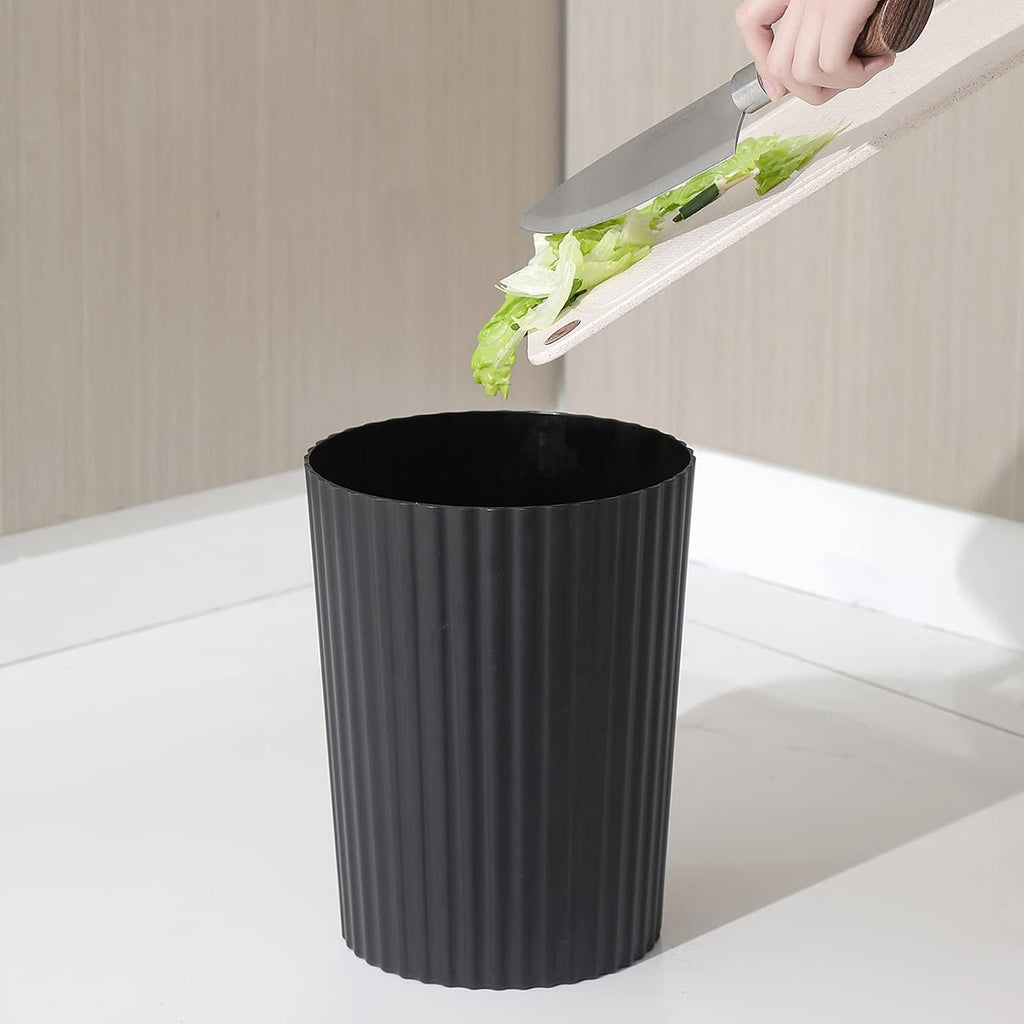 Small Trash Can Plastic Wastebasket Round Garbage Container Bin for Bathroom, Kitchen, Bedroom, Home Office, College