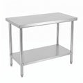 48x24 in Stainless Steel Work Table, Heavy Duty Prep Table with Undershelf