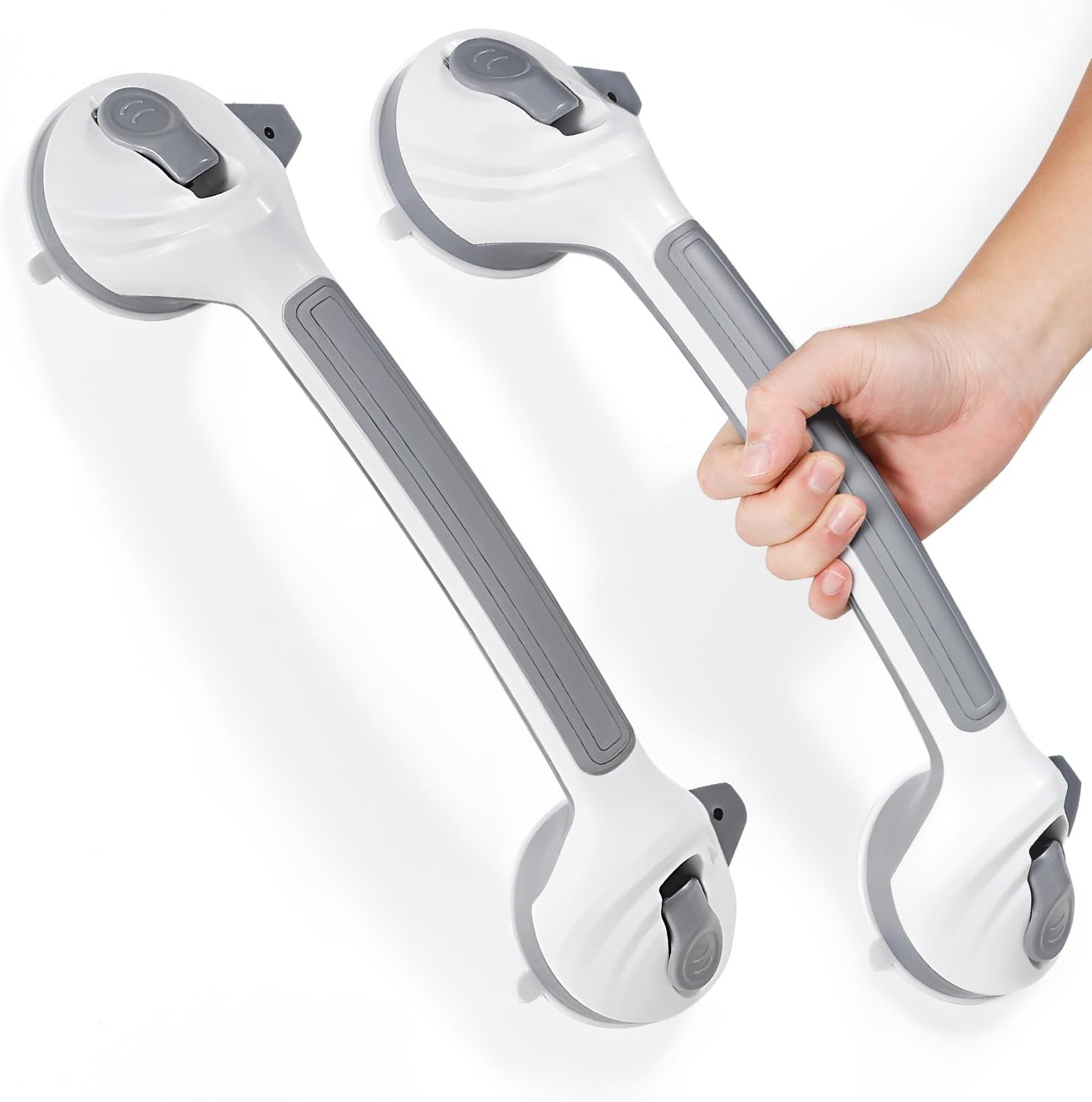 Grab Bars for Shower, 16.5 Inch Shower Handle with Safety Indicators, Suction Cup Bathroom Grab Bar for Elderly