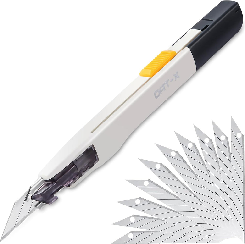 Utility Knife, DAT Series-X Portable Box Cutter, Fine Point Arts and Crafts Blade for Precision Cutting, with 10