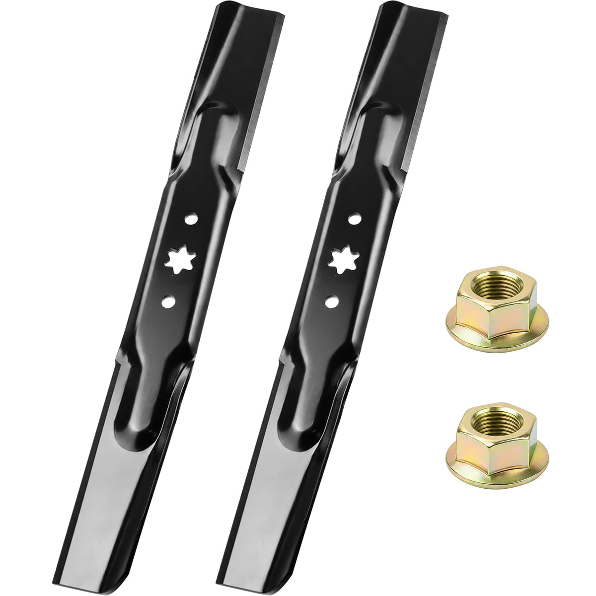 POSFLAG 2 Pack 942-04308 Mower Blades with 712-0417A Nuts for 42 Inch Decks
