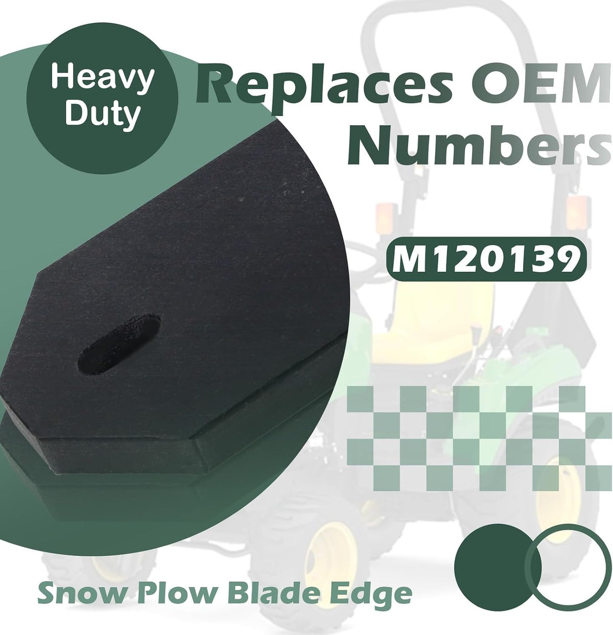 Heavy Duty Snow Plow Blade Edge Compatible with John Deere Sub-Compact Tractors Replaces M120139 (48 inch)