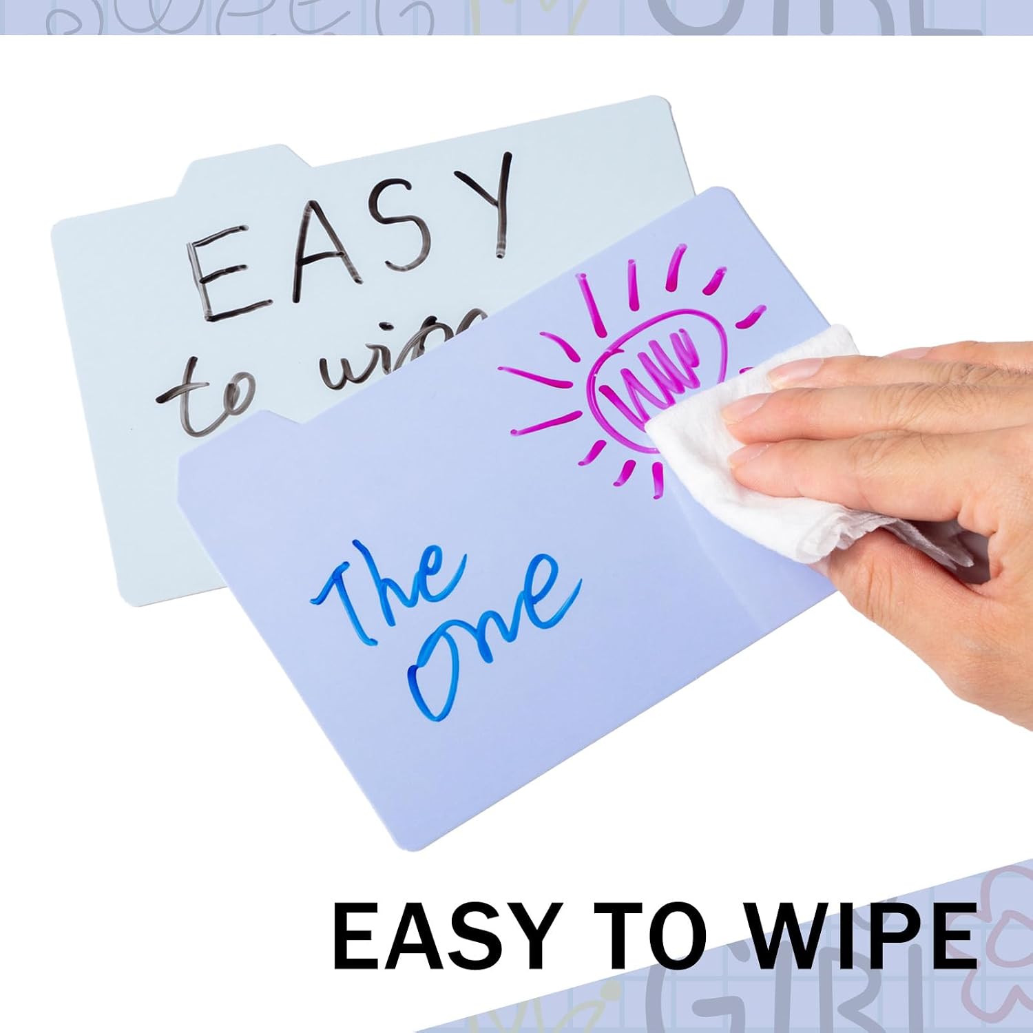104 Pcs Index Card Guide Set Include 100 Pcs 4 x 6 Inch Index Card Dividers 5 Colors Dry Erase Index Cards 4 Pcs Self