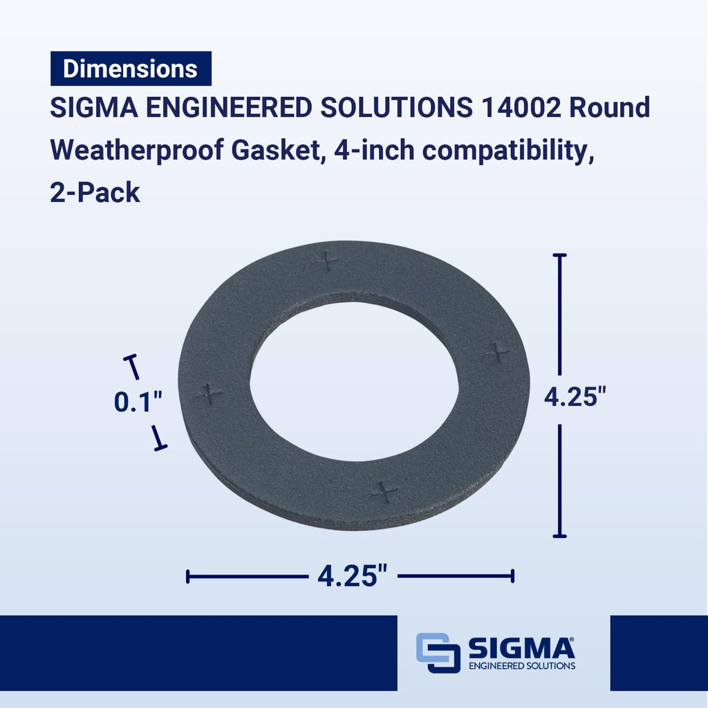 Sigma Engineered Solutions 14002 Weatherproof Round Gasket, Black