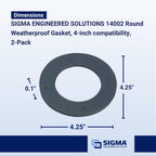 Sigma Engineered Solutions 14002 Weatherproof Round Gasket, Black