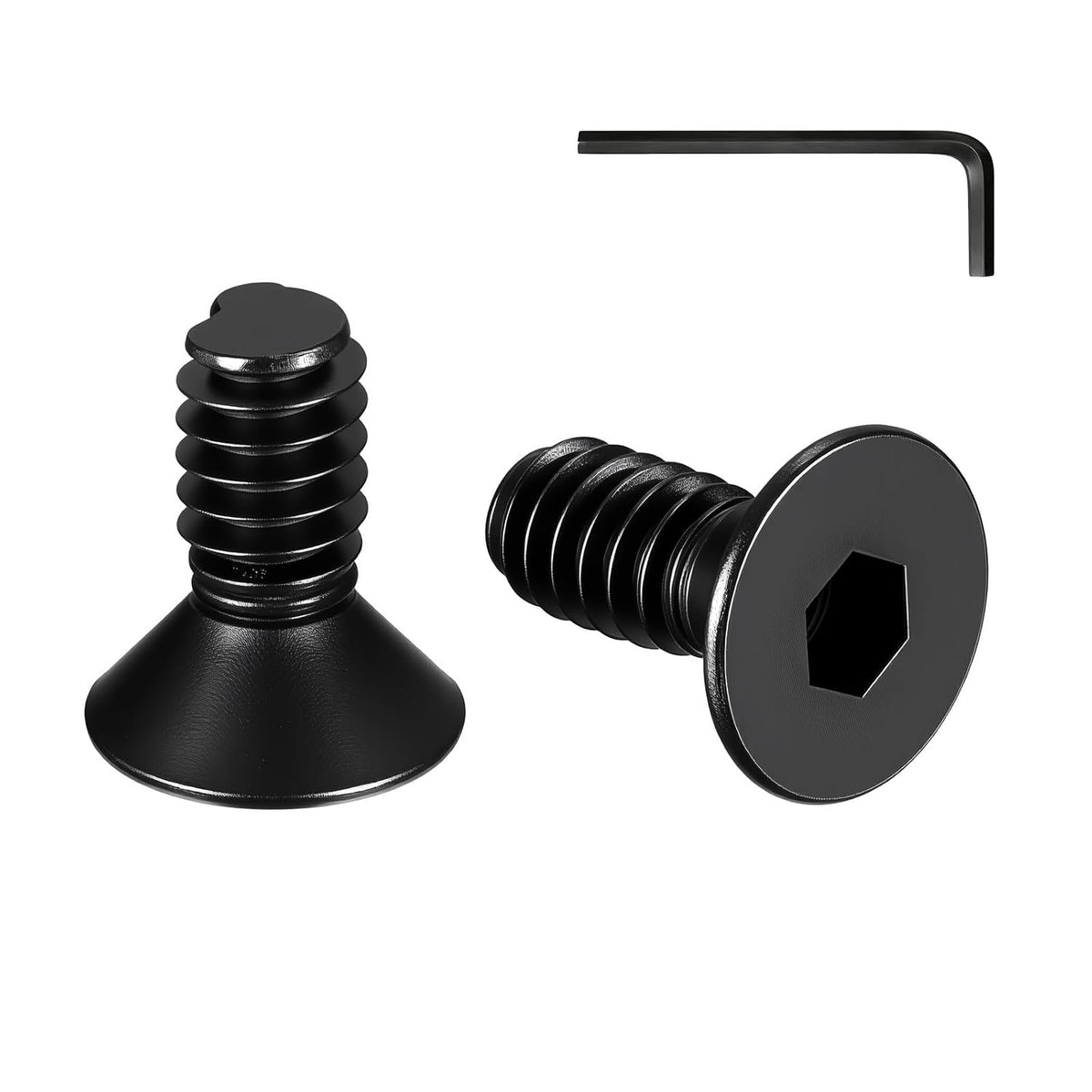 100 Pcs #8-32 x 3/8" Flat Head Socket Cap Machine Screws,Grade 10.9 Alloy Steel Countersunk Bolts,Fully Threaded Allen Hex Drive, Black Oxide Finish