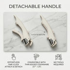 1Pack Removable Handle, Pot Handles, Compatible with Carote Handle Replacement, Universal Detachable Cookware Handles Replacement, Cream