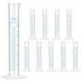 QWORK 25 ml Plastic Measuring Cylinders, 10 Pieces Lab-Tested Graduated Cylinders with Hexagonal Base