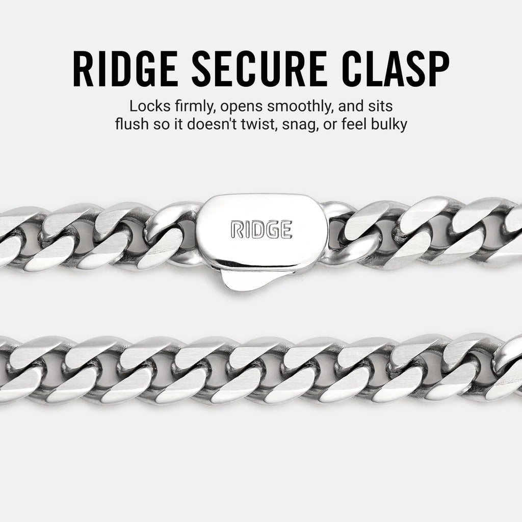 RIDGE 5mm Curb Chain for Men, Rugged and Durable Men’s Chain Necklace with Secure Clasp