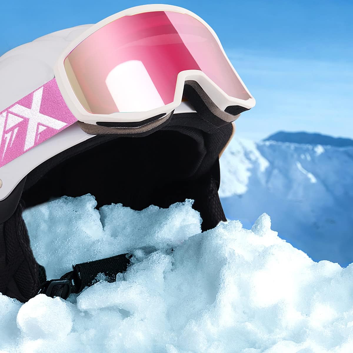 Ski/Snowboard Goggles for Men Women, OTG Snow Goggles Anti Fog UV Protection