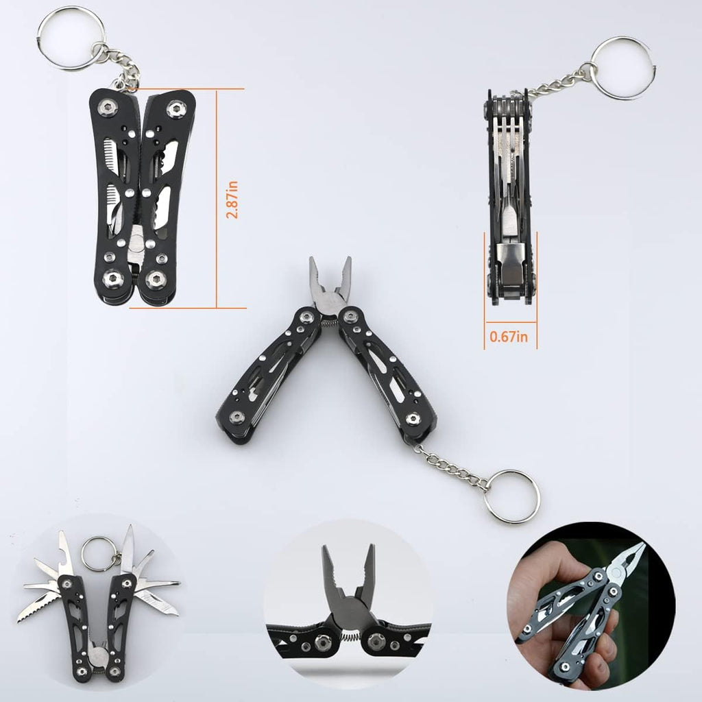 Small Multitool Pliers,Outdoor Pocket Black Multitools Mini Pliers | Best Gifts for Mens, Boys, Birthdays, Christmas