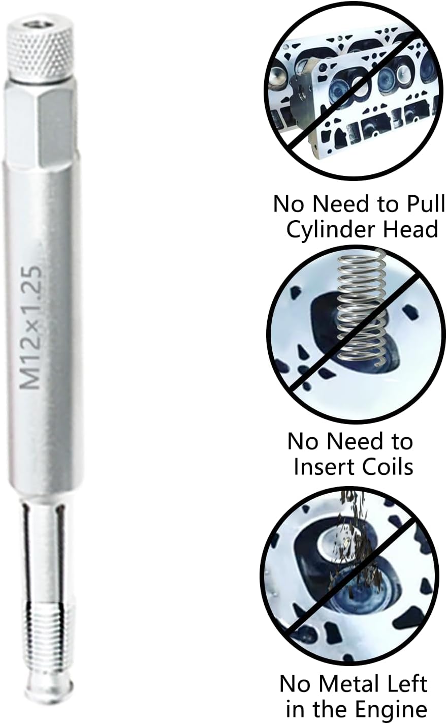 DPTOOL 12mm Back Tap Spark Plug Thread Repair Tool M12x1.25 Thread Chaser