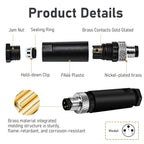10Pcs M8 3Pin Male Industrial Aviation Connector (A-Code) Waterproof, Sensor Plug Field-Assemblable 8mm Circular Socket Panels Adapter IP67