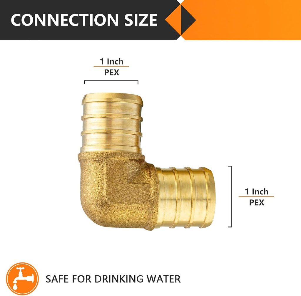 10PC HeSun PEX Fittings, 1" x 1" Pex Crimp Elbow(PEX1807062-10)