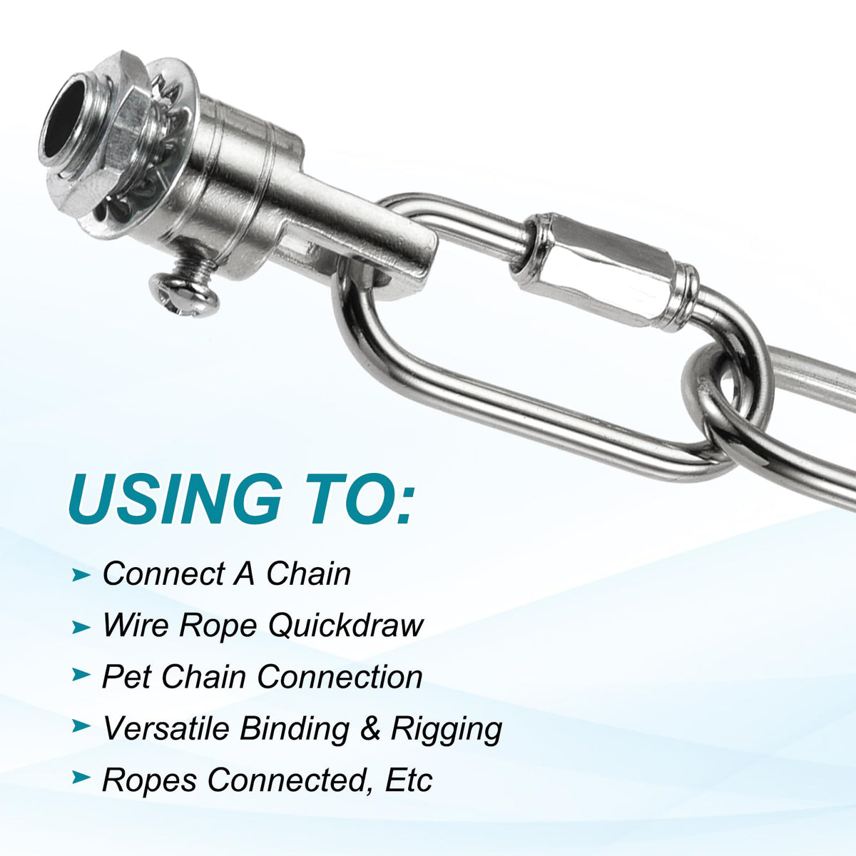MECCANIXITY Chain Connectors 4mm Thick Silver Tone 3Pack