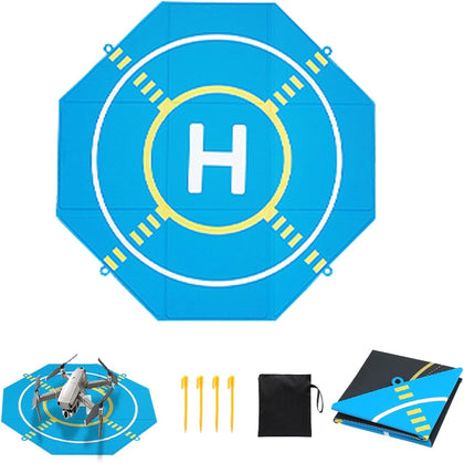 Drone Landing Pad Portable Foldable with Night Vision,20in Double-Sided Waterproof Helipad for DJI Mavic 3/Mini