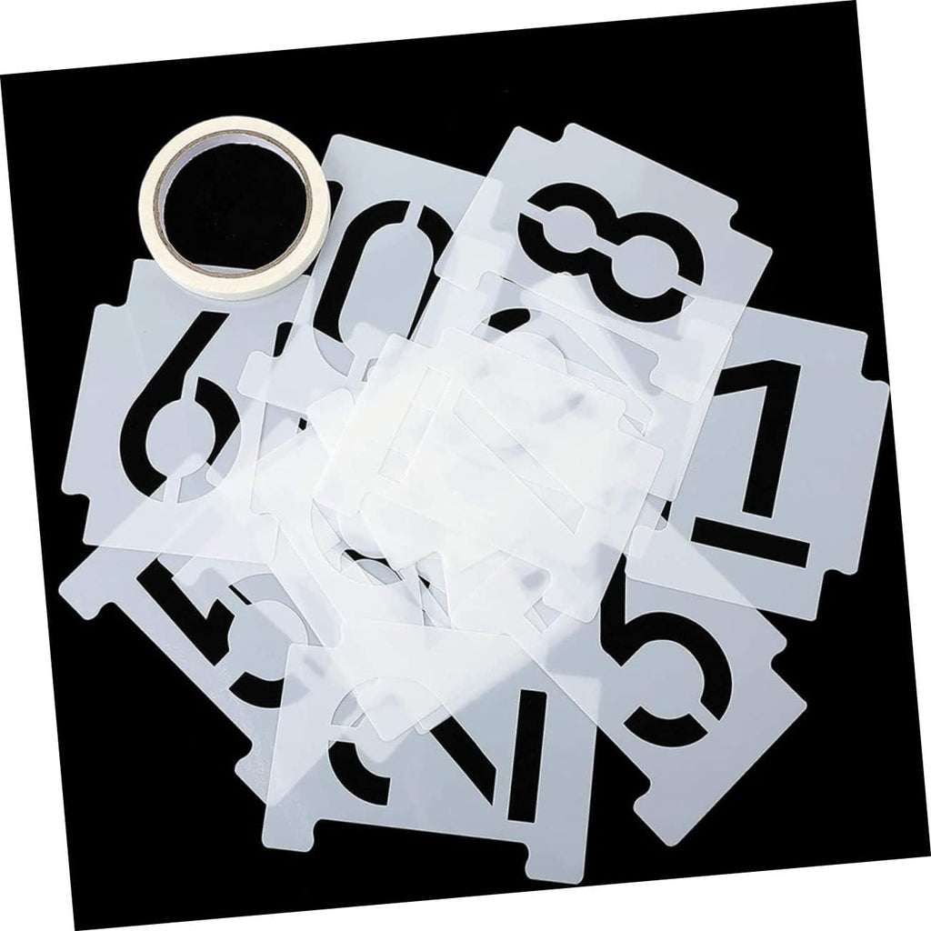 2 Sets Reusable Number Stencils for Wall Signs with Interlocking Design Curb Painting Templates for Accurate Address
