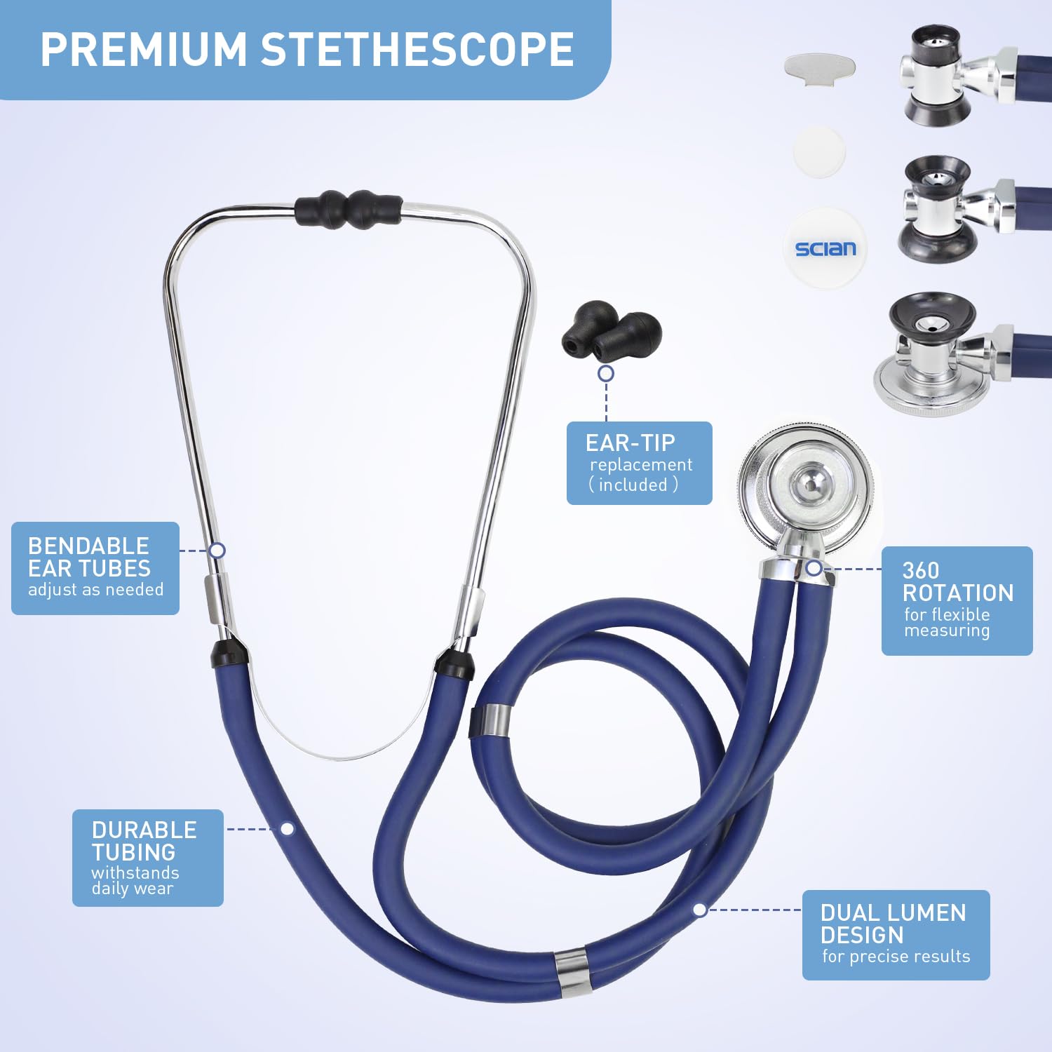 13 Pcs Stethoscope Case Kit, Supplies Inclued, Perfect Nurse Gift Include Stethoscope, Medical Scissors, Penlights