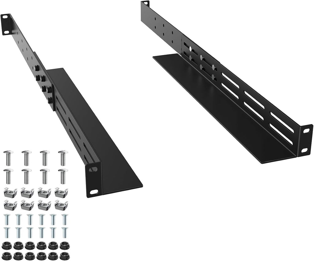 ForoGore 1U Universal Rack Mount Rails 4-Post Server Rack Shelf Rail