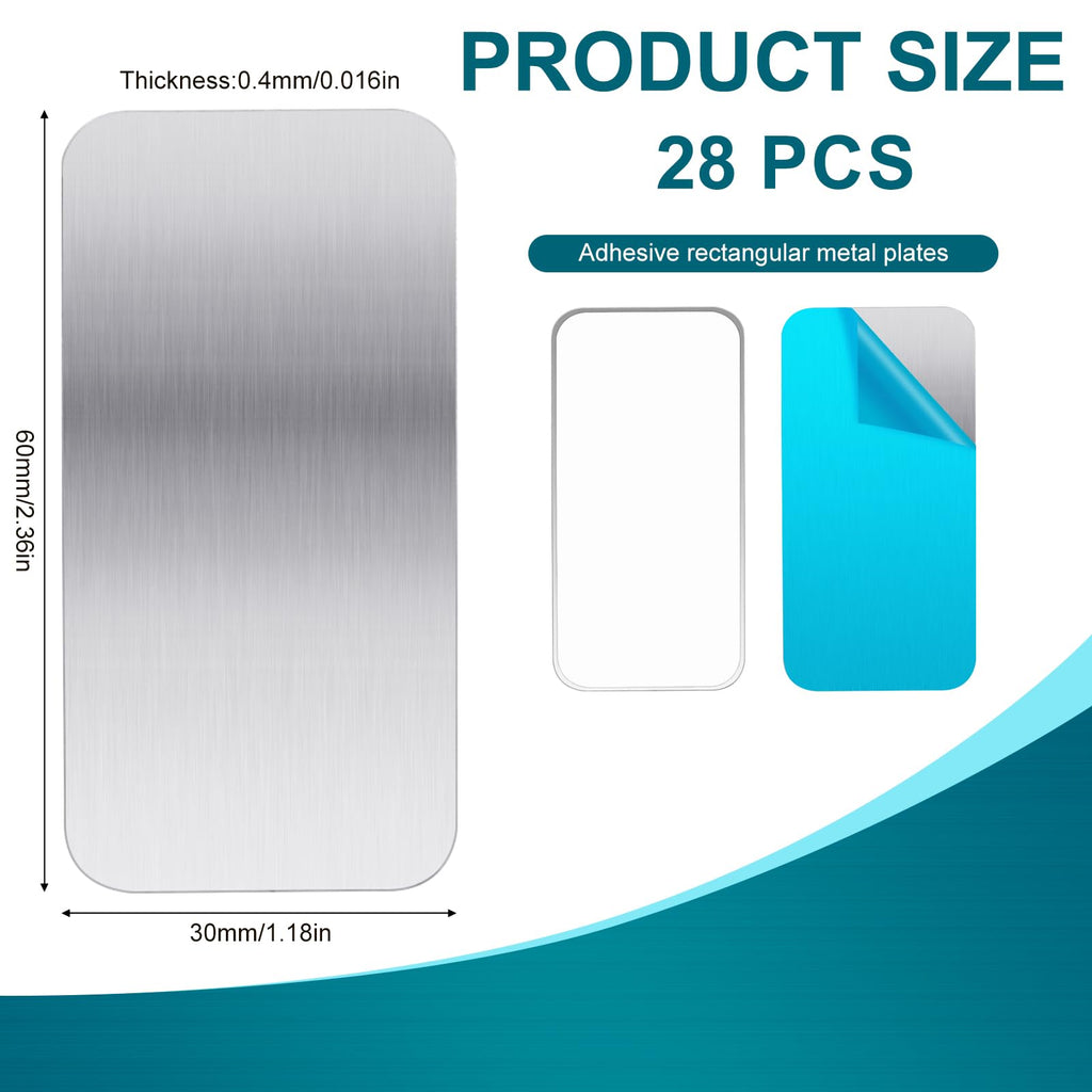 Metal Plates for Magnets 28 Pcs Adhesive Magnetic Mounts