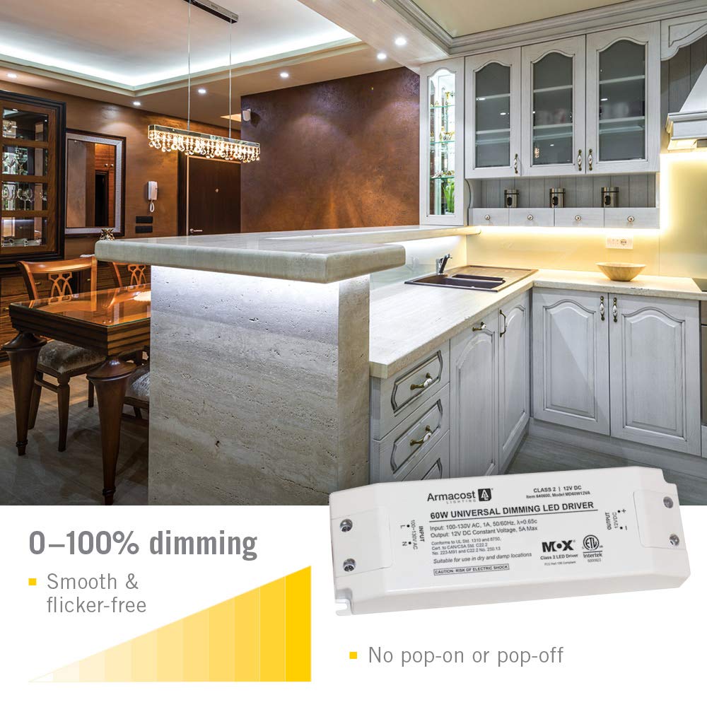60-Watt Universal Dimmable 12V DC LED Driver TRIAC 840600
