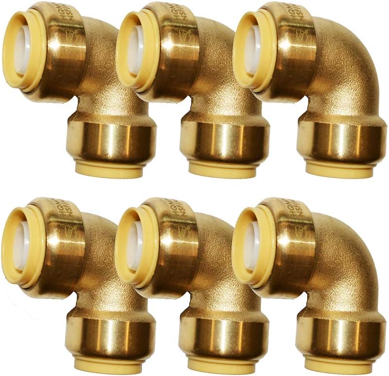 HQMPC PEX Fitting 3/4" 90-Degree PushFit Elbow - 6pcs