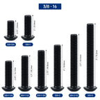 3/8-16 x 3 Stainless Button Socket Cap Head Screws 10 Pcs, 18-8 (304) Stainless Steel, Allen Hex Drive Button Head, Full Thread, Black Oxide Coated, Fayeploo (with Hex Wrench)