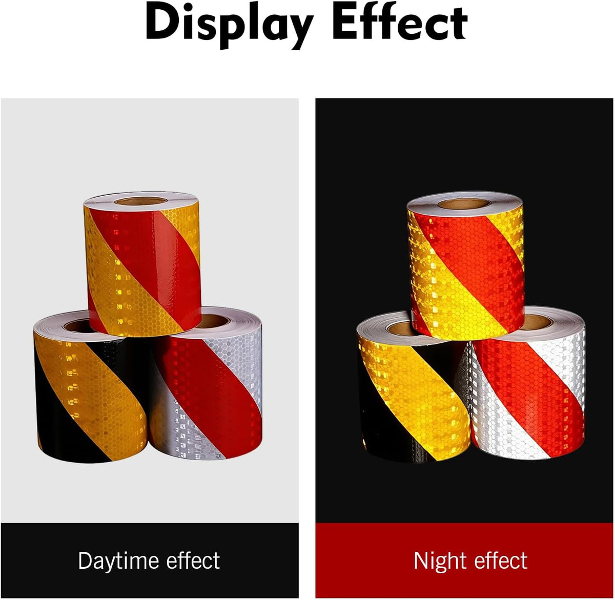 Car Reflective Twill Tape, 3.94 Inch x 16.4 FT Heavy Duty Waterproof Warning Safety Sticker, Strong Adhesive Night