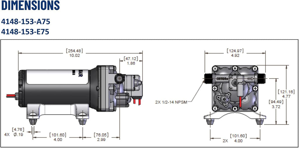 PENTAIR SHURFLO 4148-153-E75 Aqua King II Premium Fresh Water Pump 4.0