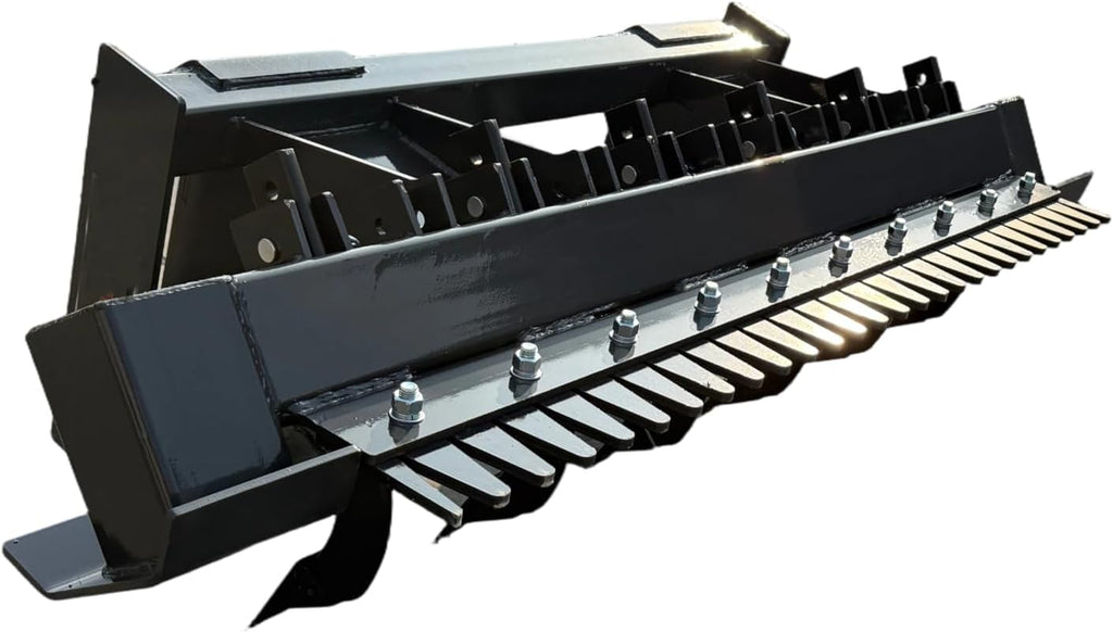 60" Land Leveler Skid Steer Ripper Attachment with 6 Shanks Scarifier Ripping 6.2" Depth for for Skid Steer Loaders