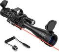 6-24x50 AO Rifle Scope Combo, Dual Illuminated Scope Optics with Holographic Red & Green Dot Sight, IIIA/2MW Laser