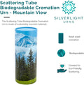 Mountain View Scattering Tube – Biodegradable Cremation Urn for Ashes, Adult Size, Eco-Friendly Scattering Urn with