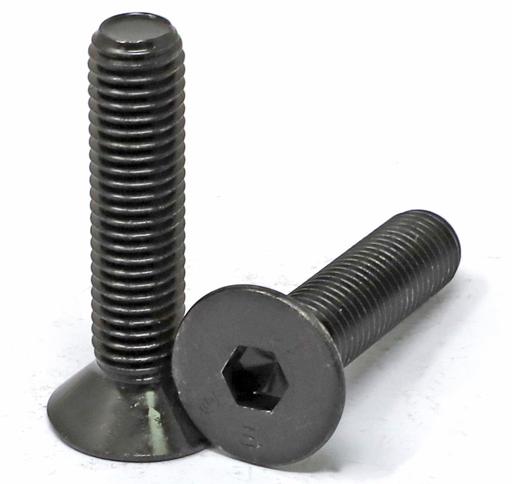 iexcell 5 Pcs M12 x 55mm Thread Pitch 1.75 mm Alloy Steel 12.9 Grade Hex Socket Flat Head Cap Screws Bolts Kit, Black Oxide Finish
