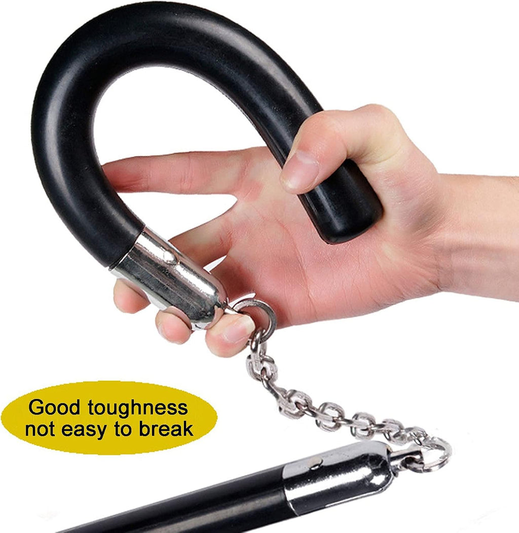 Safe Solid Rubber Nunchucks Nunchakus with Steel Chain and Bearing Ball System only for Adults and Professionals