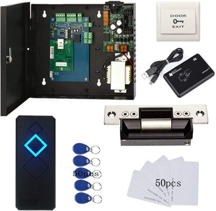 Electric Strike Lock Complete TCP/IP Network Single Door Access Control Board System Kits with 110V Metal Power