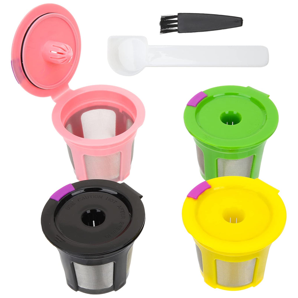 4 Pack Reusable Plastic Coffee Filter Cups for Espresso Machines