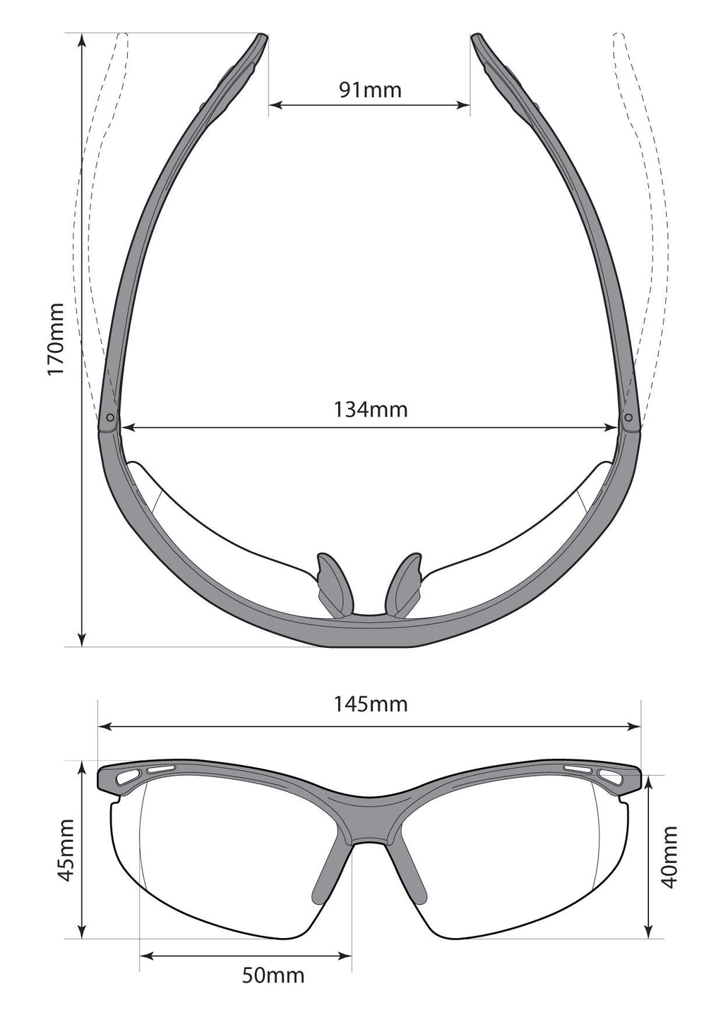 CONSTRUCTOR Clear Full Lens Reading Safety Glasses +2.0 Dioptre