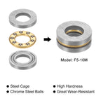 uxcell F5-10M Thrust Ball Bearing 5mm x 10mm x 4mm Brass with Washers ABEC3 5pcs