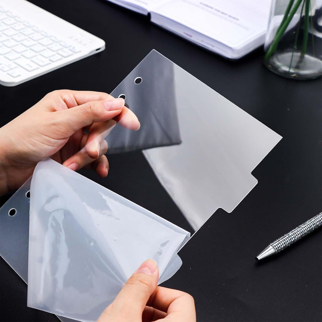 A5 Binder Dividers Planner Inserts 6 Tabs Clear 1mm Thick Acrylic Index Divider 6 Sheets Refillable Page Protectors
